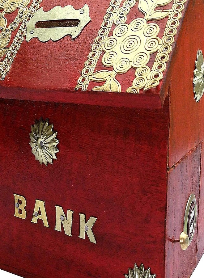 Giftoshopee Handicrafted Wooden Casual Money Bank - Coin Saving Box - Piggy Bank - Gifts For Kids, Girls, Boys & Adults, Antique - Image 4